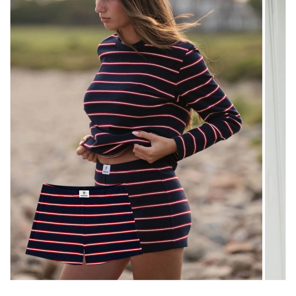 Parke Navy and Red mini short